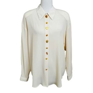 Vintage Impressions Ivory Button Down Top